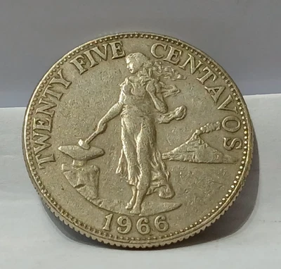 1966 Philippines twenty five  Centavos coin good condition - Image 1 of 3