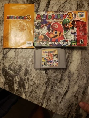 Mario Party 3 Nintendo 64 NTSC U/S Cartridge, Functional CIB - Image 1 of 4