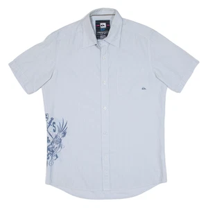 QUIKSILVER Mens Shirt Grey Striped S - Picture 1 of 6