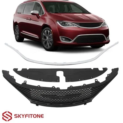 Front Grille W/Molding & Radiator Cover Fit Chrysler Pacifica 2017-20 68228996AC Foto 1 de 4