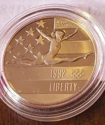 1992 PROOF Olympic Gymnastics - Commemorative Half Dollar - Image 1 of 4