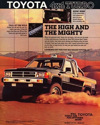 Anuncio de camioneta Toyota Xtracab 1986, póster de 24X36 pulgadas, ¡los buenos viejos tiempos! Foto 1 de 2
