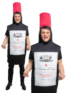 Funny Red Wine Costume Adults Alcohol Fancy Dress Funny Novelty Outfit - Picture 1 of 1
