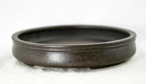 Vintage Round Zisha Suiban Tray for Bonsai, Bonseki, Suiseki Rock 7"X 7"X 1.25" - Picture 1 of 3
