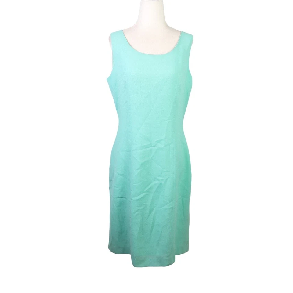 Vestido Vintage Años 90 Georgiou Azul Turquesa Hasta la Rodilla Línea A 10 Foto 1 de 4