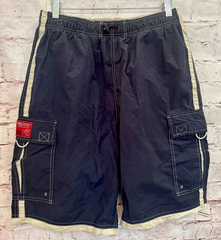 Abercrombie & Fitch Board Shorts Men's Small Vintage Cargo Blue Y2K - Image 1 of 4