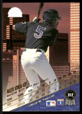1993 Leaf #312 Alex Cole - Image 1 of 2