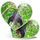 2 x Heart Stickers 15 cm - Lyle's Flying Fox Fruit Bat Hanging #15724