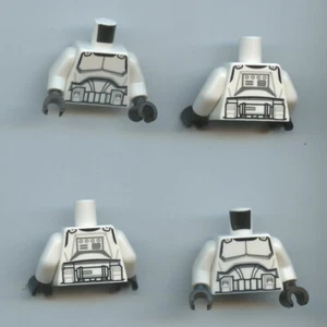 Star Wars Lego x 4 weiße Minifigur Torso Clone Trooper Standard Clone Wars - Bild 1 von 1