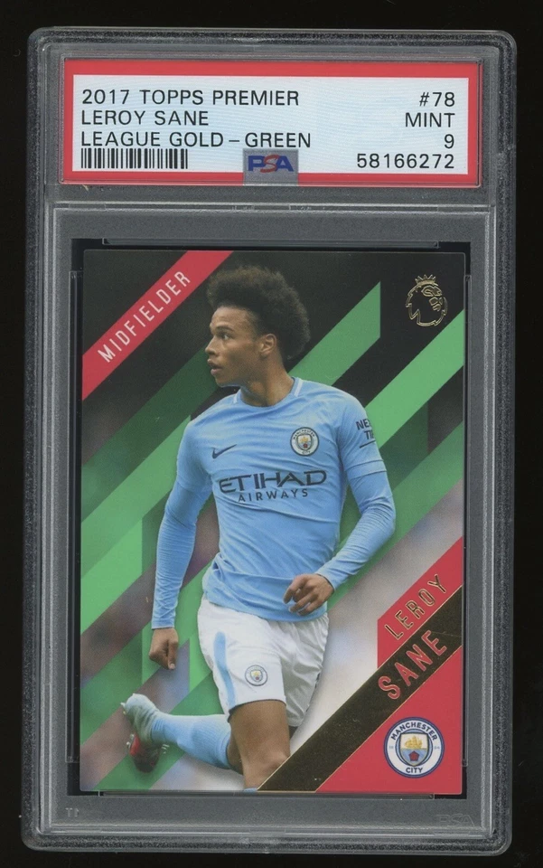 2017-18 Topps English Premier League Gold #78 Leroy Sane Green PSA 9 (POP. 1) - Image 1 of 1