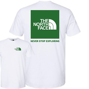 The North Face Box NSE Logo T-Shirt Men's Tee TNF White & TNF Green XL New
