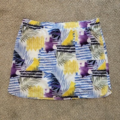 Pantalón Corto Chico’s XL Estampado Azul y Amarillo Pull On Atlético Con Bolsillos Talla 16 Foto 1 de 4