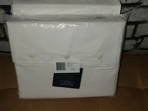 Ralph Lauren Lovan Jacquard Cotone Organico King Lenzuolo Piatto Studio Bianco - Foto 1 di 3
