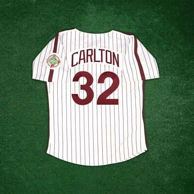 MAJESTIC Steve Carlton 1984 Philadelphia Phillies Cooperstown Men's Home White Jersey