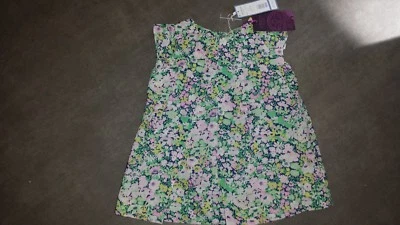 Sublime Vestido Trapecio Liberty JACADI 6 Mes Ideal Regalo O Ceremonia Nueva - Imagen 1 de 2