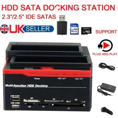 ALL in One HDD Docking/Dock Station HD Dual Bay USB to SATA IDE 2.5" 3.5" - Image 1 of 4