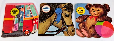 Lot of 3 Golden Shape Books Vintage Toy Horse Truck and Bus Childrens Book - Image 1 of 4