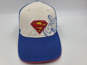 Youth Superman DC Comics Adjustable Hat Cap Superhero Kid Boy Girl White Blue - Picture 1 of 14