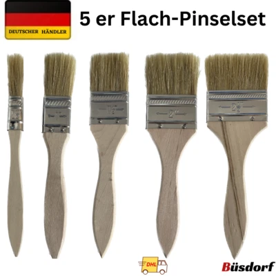 Malerpinsel, Lackierpinsel, Lasurpinsel, Pinsel Set, Flachpinsel Satz 5tlg. - Bild 1 von 4