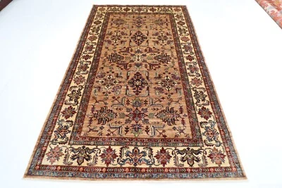 6 x 9 ft Oriental Gold kazak Area Rug Afghan Hand Knotted Veg dye Wool Rug - Image 1 of 4