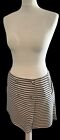 Topshop Uk Size 12 Black Cream Skirt Button Up Skirt At Front