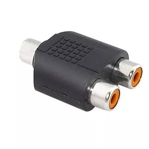 ADAPTOR CONVERTER DUAL RCA (H) A RCA (H) AV AUDIO VIDEO - BLACK - Picture 1 of 1