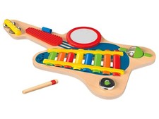 Playtive Holz Kinder Musik-Set Musikinstrument 6 in 1 Gitarre Xylophon Echtholz