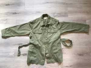 Free Assembly Women's Button Front Belted Utility Jacket Olive Green Size 2XL - Picture 1 of 5