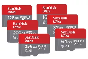 SANDISK ULTRA A1 150MB micro SD SDHC MEMORY CARD 512GB 256GB 128GB 64GB 32GB LOT - Picture 1 of 7