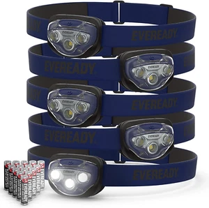 LED Headlamps 5-Pack, Bright Waterproof Flashlights for Camping Hiking Emergency - Picture 1 of 12