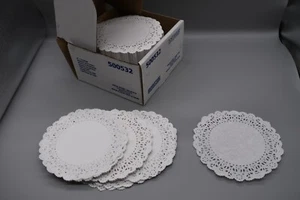 Case of 1000 - 6" WHITE FRENCH LACE Paper Doily, Doilies by Hoffmaster Brooklace - Picture 1 of 3