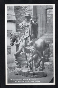 Postcard Windermere Cumbria the Parish Church statue St Martin Patron Saint - Picture 1 of 2