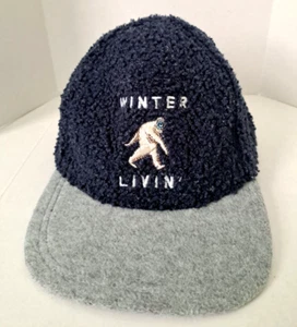Winter Livin Yeti Bigfoot Sasquatch Fleece Youth Kids Hat Cap Blue Gray - Picture 1 of 6