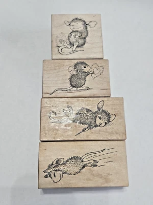 Lote de 103 321 113 y 115 sellos de goma montados en madera Stampa Rosa House Mouse Foto 1 de 4