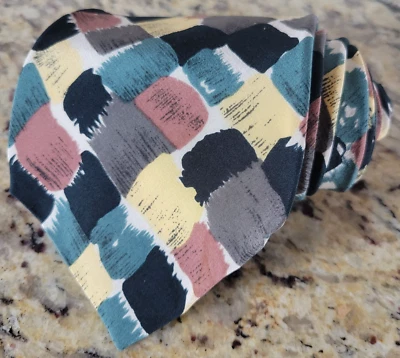 Cellini 适用于 J. Riggins 真丝抽象笔触领带 3.75 英寸 × 57.5 英寸 — 第 1/4 张图片