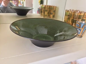 Gibson Gabbay China Fusion Wassabi Speckled Green & Gray 12” Serving Bowl New - Picture 1 of 5