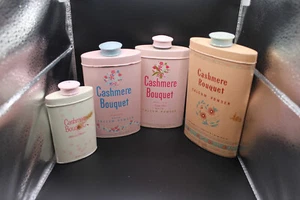 4er Set Vintage Kaschmir Blumenstrauß Talkumpuder - Bild 1 von 9