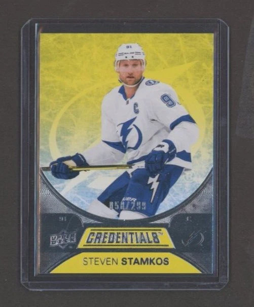 2021-22 Upper Deck Credentials Yellow #16 Steven Stamkos 058/299 - Image 1 of 1