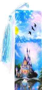 FAIRYTALE CASTLE IN THE CLOUDS UNIQUE EXQUISITE LAMINATED BOOKMAKES READING - Imagen 1 de 1