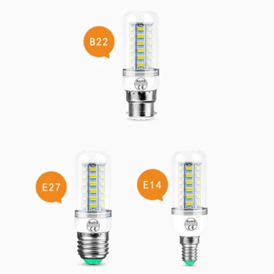 LED Corn Light Bulb E14 E27 B22 Screw Base Ultra Bright White Home Lamps 3W-5W - Image 1 of 4