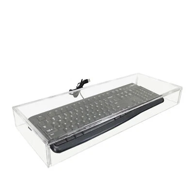 FIXTUREDISPLAYS Clear Acrylic Plexiglass Keyboard Cover 20X7.8X2.5", five sided tray organizer