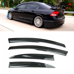 Window Visors Fit For 2006-2011 Honda Civic Sedan 4 Door Acrylic 4Pc Mugen Style - Picture 1 of 9