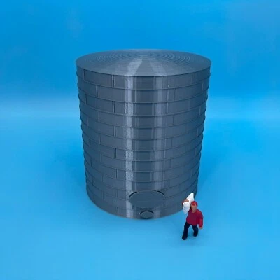 NEW TALL FUEL TANK OIL TANK - Z Scale 1:220 - 8 Sizes AVAILABLE Metallic Silver - Image 1 of 4