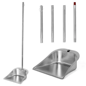 Large Size Heavy Duty Dustpan with Long Handle, 43" Stainless Steel Dust Pan ... - Picture 1 of 7