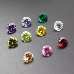 1.0~8mm 100pcs Round Yellow Loose Cubic Zirconia AAAAA CZ stone Gemstone Jewelry - Picture 1 of 11