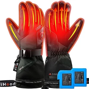 iHood Heated Gloves for Men and Women, 7.4V Rechargeable Waterproof Touchscreen - Picture 1 of 9