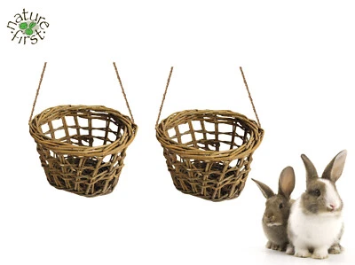 2 PACK NATURE FIRST SMALL ANIMAL RABBIT GUINEA PIG NATURAL NIBBLE WILLOW HAYRACK