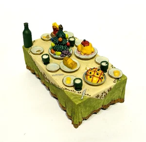 Dollhouse Miniature Christmas Thanksgiving Holidays Food Spread Table Setting - Picture 1 of 8