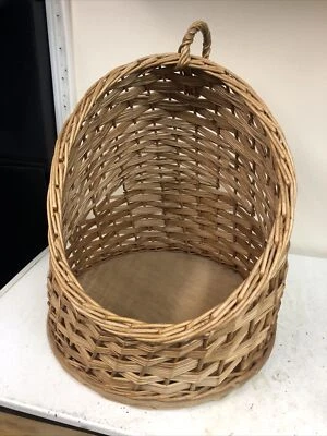 Cesta de mimbre vintage portador de animales para mascotas - gato/perro grande redondo de mimbre Foto 1 de 4