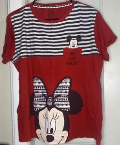 Disney Minnie Mouse Big Girls Graphic Pocket T-Shirt Red 14-16 - Picture 1 of 4